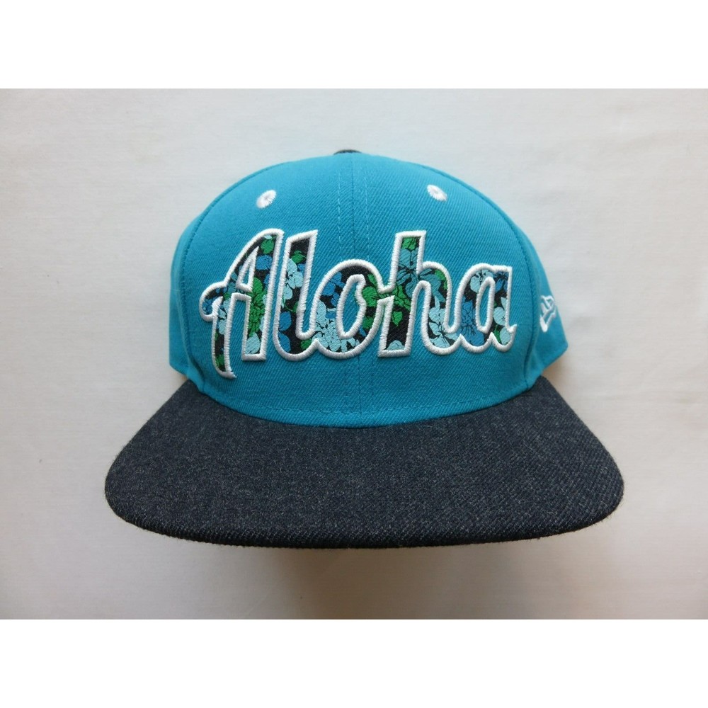 Hawaii ALOHA Floral Hat NewEra 9FIFTY Snapback Collectible Cap Blue NWOT